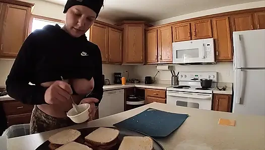 Housewife Makes Lunch then Fucked to Orgasm