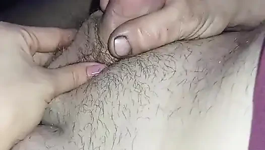 I'm both jerking a paw, helping him finish on her ass