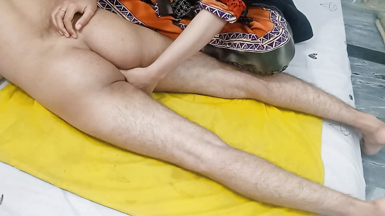 Indian Husband Beautiful Wife Big Dick Massage and Fingering Cream Cumshot in Wife Hand