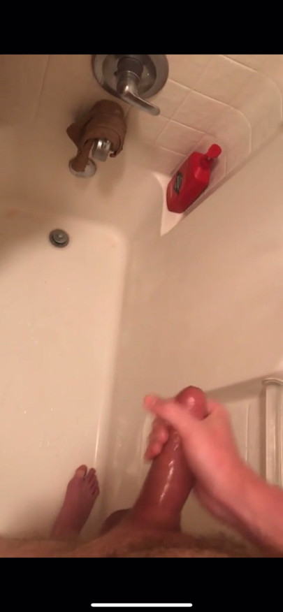 Huge cumshot after cock pumping