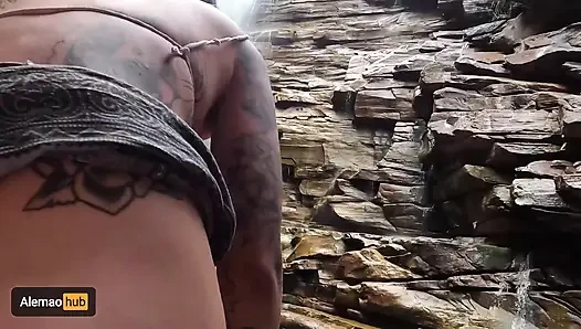 Dreadhot's Wet Pussy Gets Fucked Under the Waterfalls