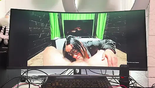 Stepmom sucks while I watch her video