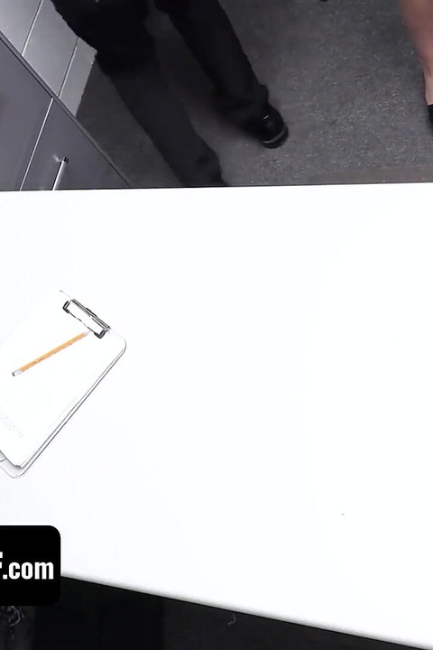 Brunette Tattooed Crook Fucking Two Big Cocks In The Back Office - Charlie Valentine - Shoplyfter Mylf