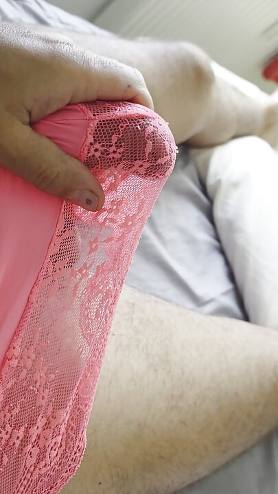 Hard cock in panties from mother-in-law