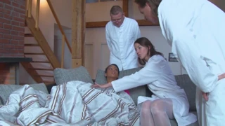 German - Doctor games with two girls