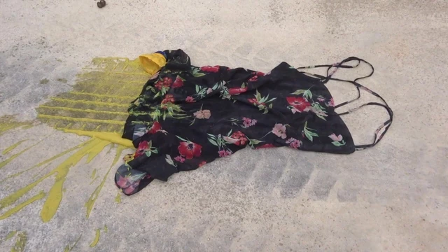crush mustard on floral 9 dress