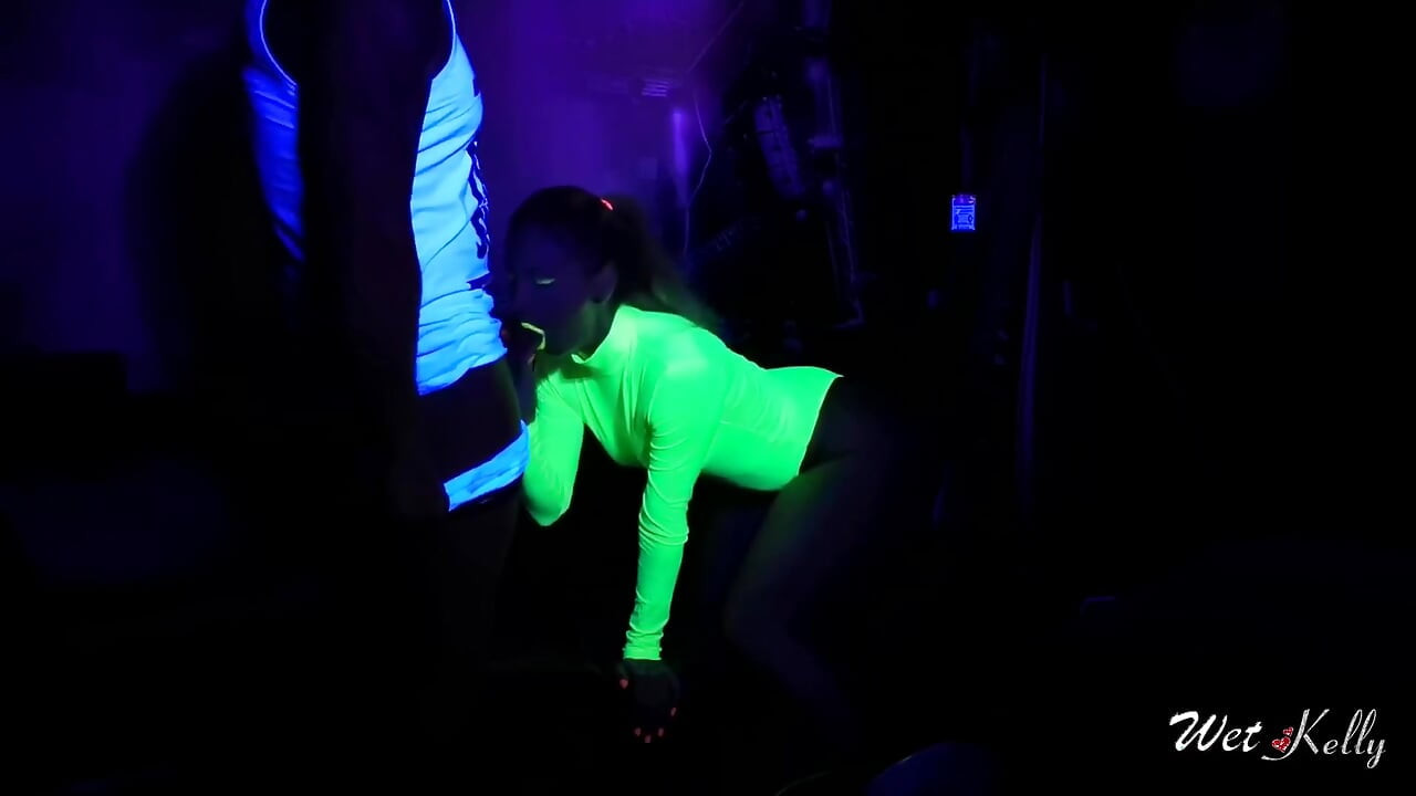 Hot MILF in Neon Body Loves to Fuck in the Dark