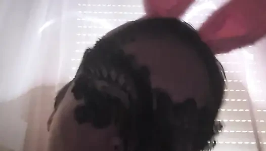 sucking a dildo