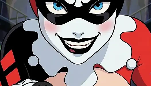 Киска Harley Quinn с тугой лысой задницей соблазняет