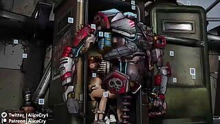 Deathtrap fode Gaige em um penico porta com seu enorme pau robô