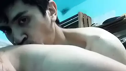 Amateur couple recording sexy vertically