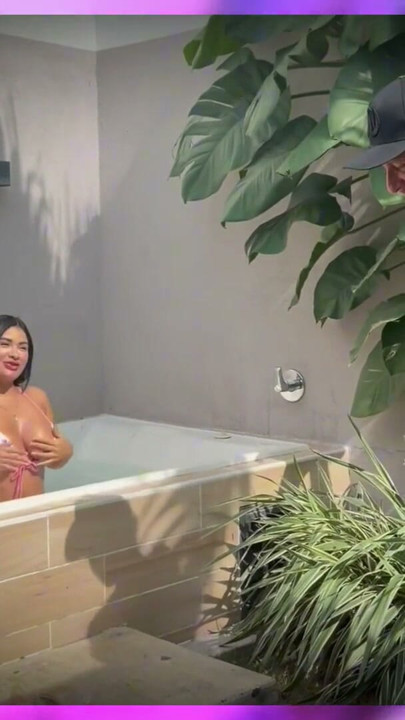 I am left alone with my best friend's girlfriend in the jacuzzi, she asks me to fuck her and fill her with milk in secret | Clip 1
