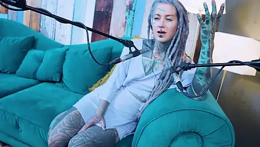 I talk about L - LOVE - ASMR podcast SFW talking goth skinny girl dreadlocks tattoo model inked girl