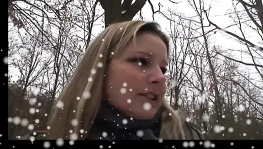 Old Man Fucks a MILF Outdoors and Cums in the Mouth of a Young Girl