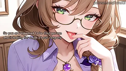 Pass 5 interviews with Genshin Impact girls to get a job (Sex JOI)