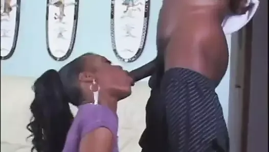 Black whore with nice ghetto ass gets fucked and sprayed in the face