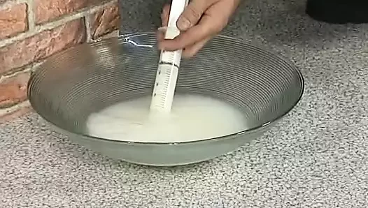 Dark-haired German babe taking care of a long rod with her amazing pussy