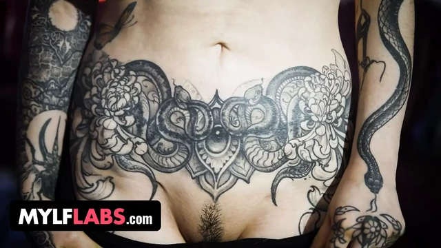 Mylf - Gorgeous Tattooed MILF With Big Tits Shows Off Her Skills Handling Big Cocks