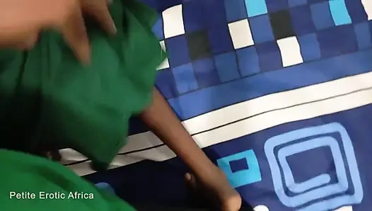 Petite African Teen Lovet Rides Cowgirl and Takes Big Dick Standing in School Uniform