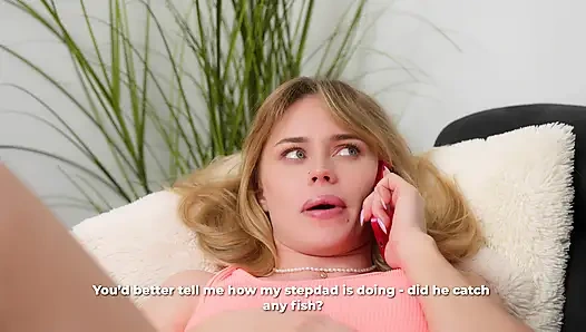 My StepSis teases my big cock while I’m on the computer. I explode in her mouth and all over her pussy