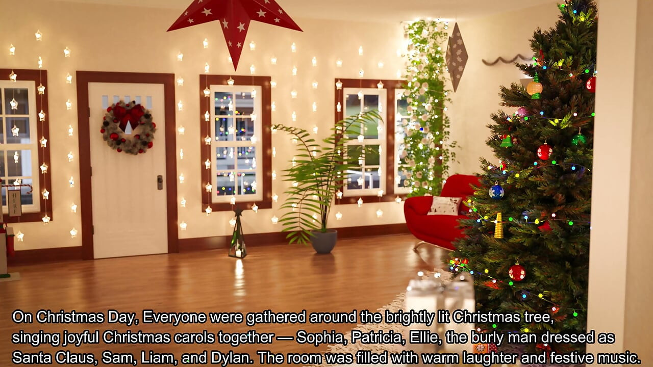 Una esposa y madrastra reales follando la historia del día de Navidad
