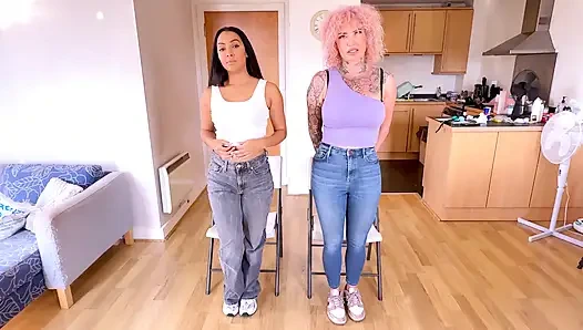 Courtney &phoenix: kepergok lagi berbuat nakal, disumpal, diikat dan diminyaki (4k + bts)