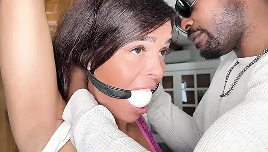 Dishwashing Polluted: Trespasser Ties Latina & Runs a Train on Her (4k)