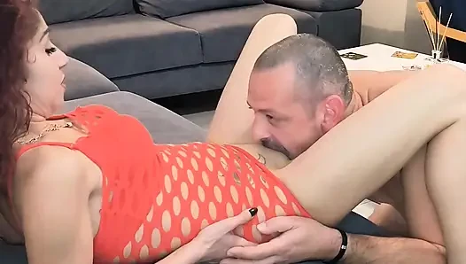 passionately licking Palavaroza's pussy, getting an orgasm.