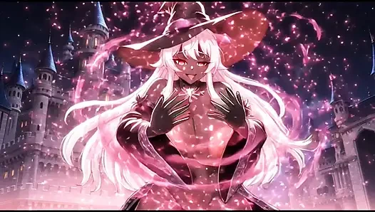 Dunkles zaubermädchen tanzt in ihrem schloss (Ai-animation)