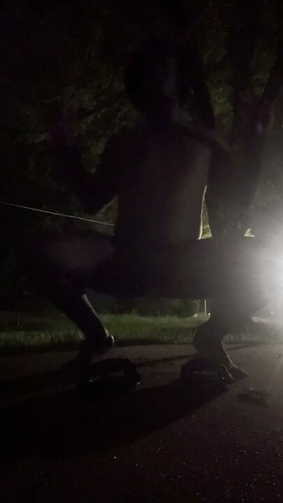 Fooling Around At Night Outside On The Sidewalk Fully Naked Part 4