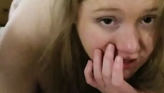 Teen degraded and I shove her nose in my ass