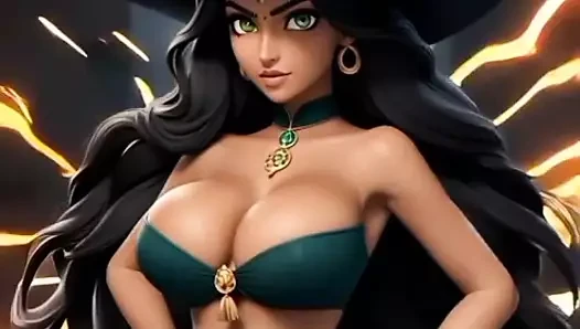 Indian girl Jaya Anjali sorcerer in her castle (Ai model)