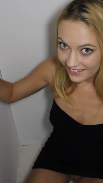 Glory Hole Tiny Tits Blonde Beauty Sucking Dicks | Clip 1