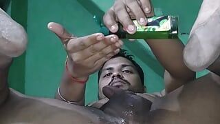 Indian slave taking big rod