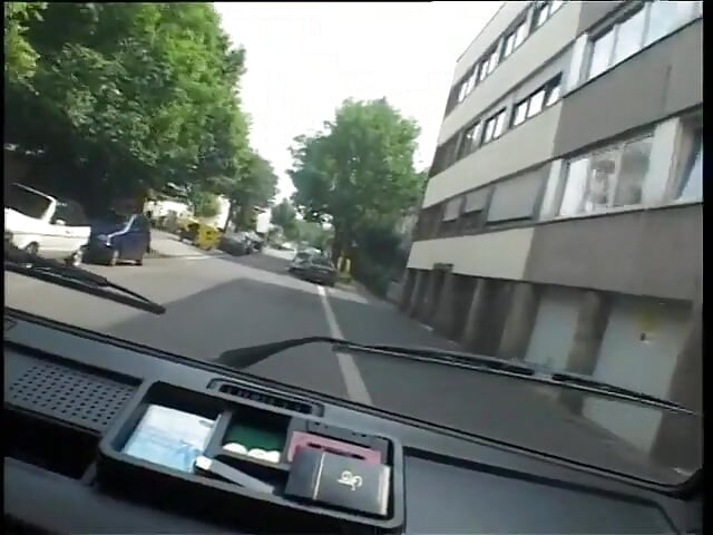 Blonde has no problem sucking cock in the car