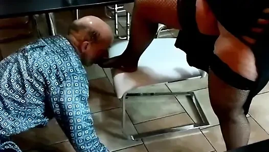 Big boobed French blonde cougar gets fucked hard