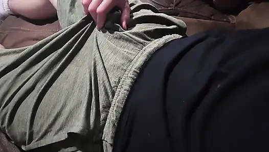 Rubbing Him Through His Shorts