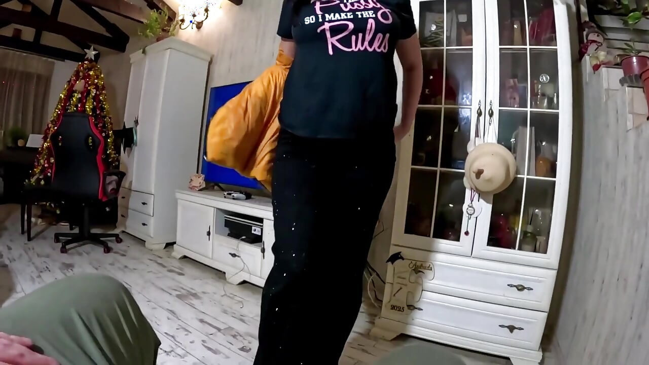 Blank gul nedjacka BJ - fitta regler skjorta och dubbel sperma på mina kläder