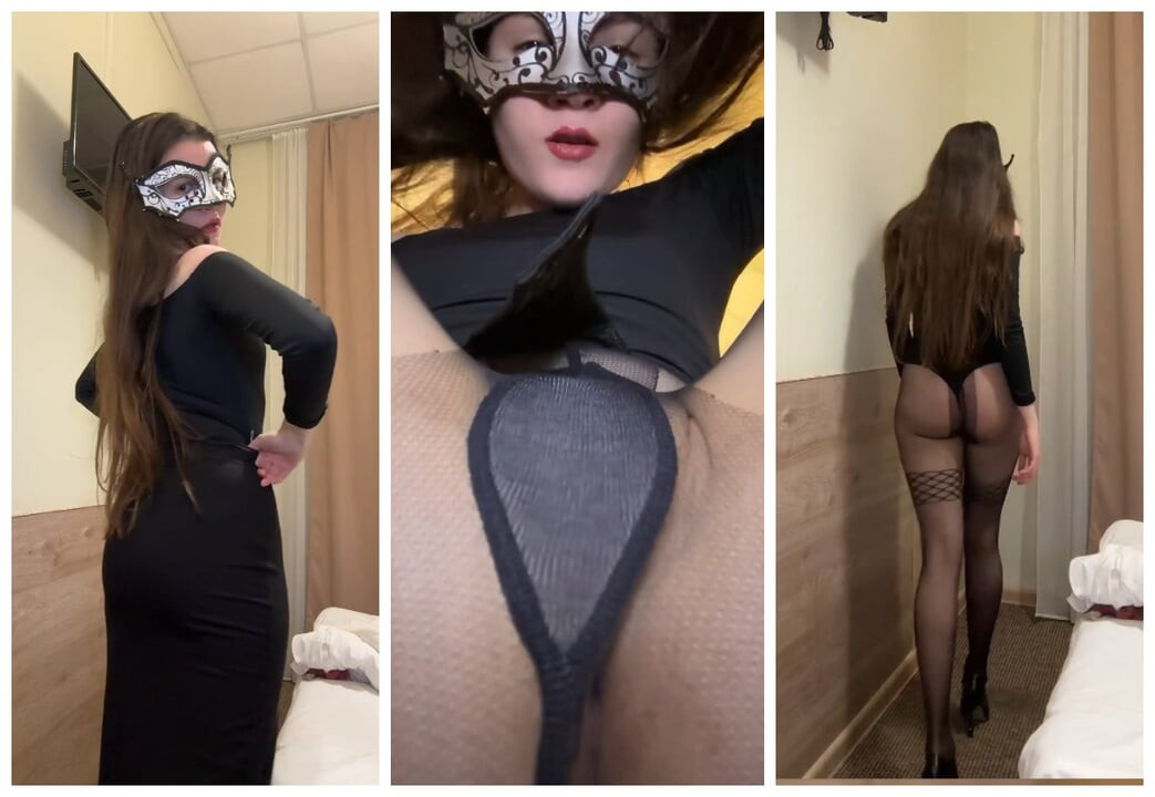 Meia-calça Passarela &sentando na cara - Striptease de nylon, peitos pequenos e conversa russa suja
