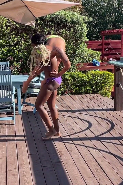 Topless Lift and Carry Featuring Paris Love and Andi Vicious