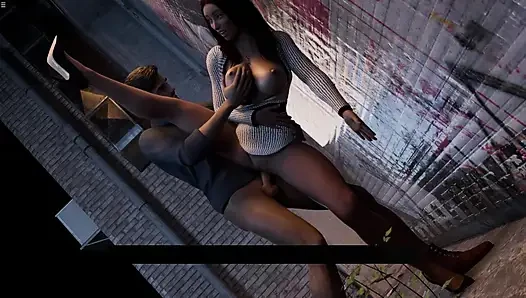 Stepson Fucking Stepmom Standing Doggystyle Sex In Outdoor