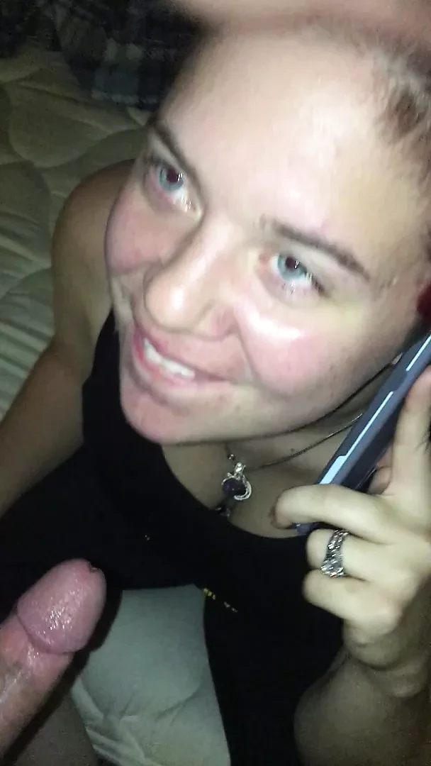 Sucking dick talking on the phone