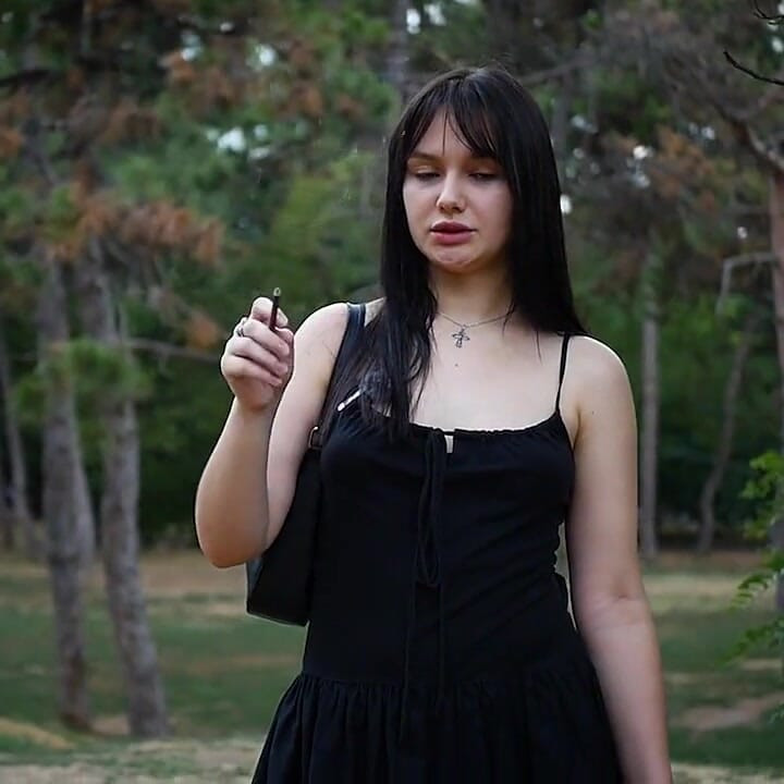 Smoking 120mm Cigarette Outdoors