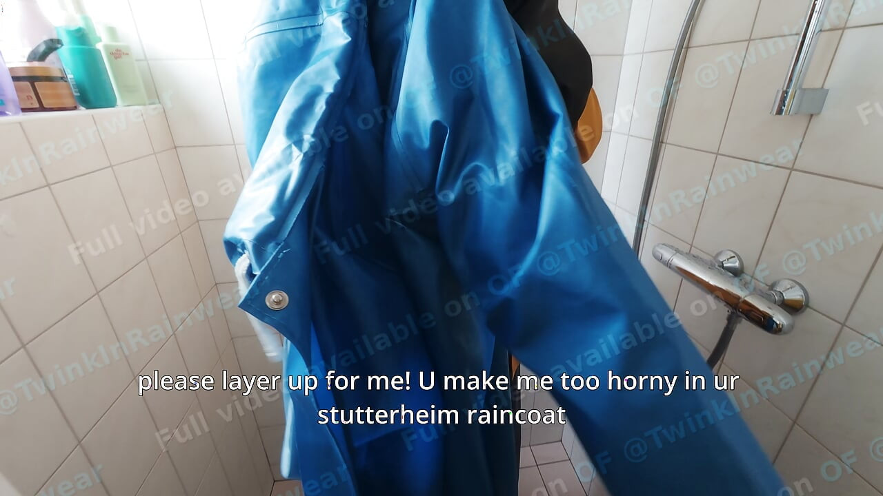 Boys Jerking off in rainwear (raingear) : lots of cum on raincoats!