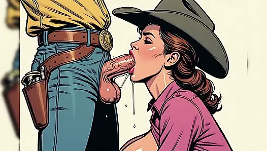 Cewek seksi retro lagi asik nyepong kontol posisi cowgirls