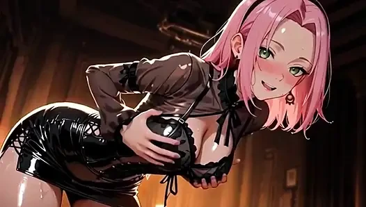 AI горячий Waifus в провокационных нарядах блестящей кожей SFW подборка, набор 3