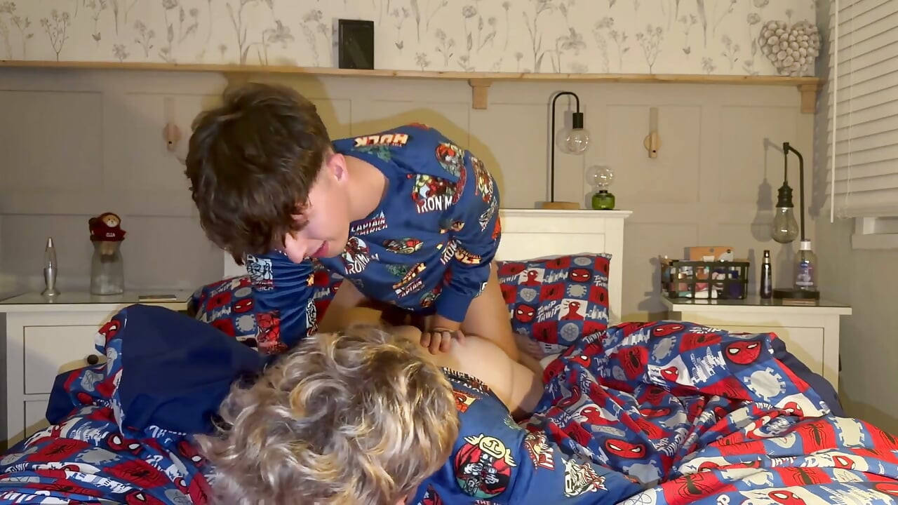 Twink Couple Fuck in Bed, Then Solo Cumshots