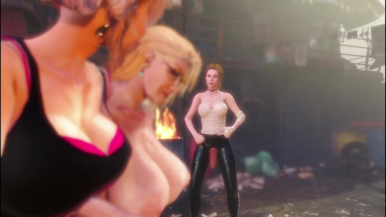 Cyberpunk trans i stara 80-godišnja stara žena s velikim sisama