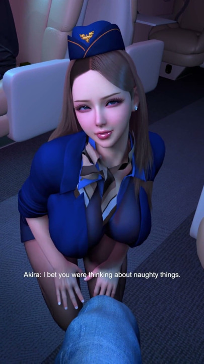 Fucking and cum inside a flight attendant with a perfect body - 3D Animation 4K | Clip 1