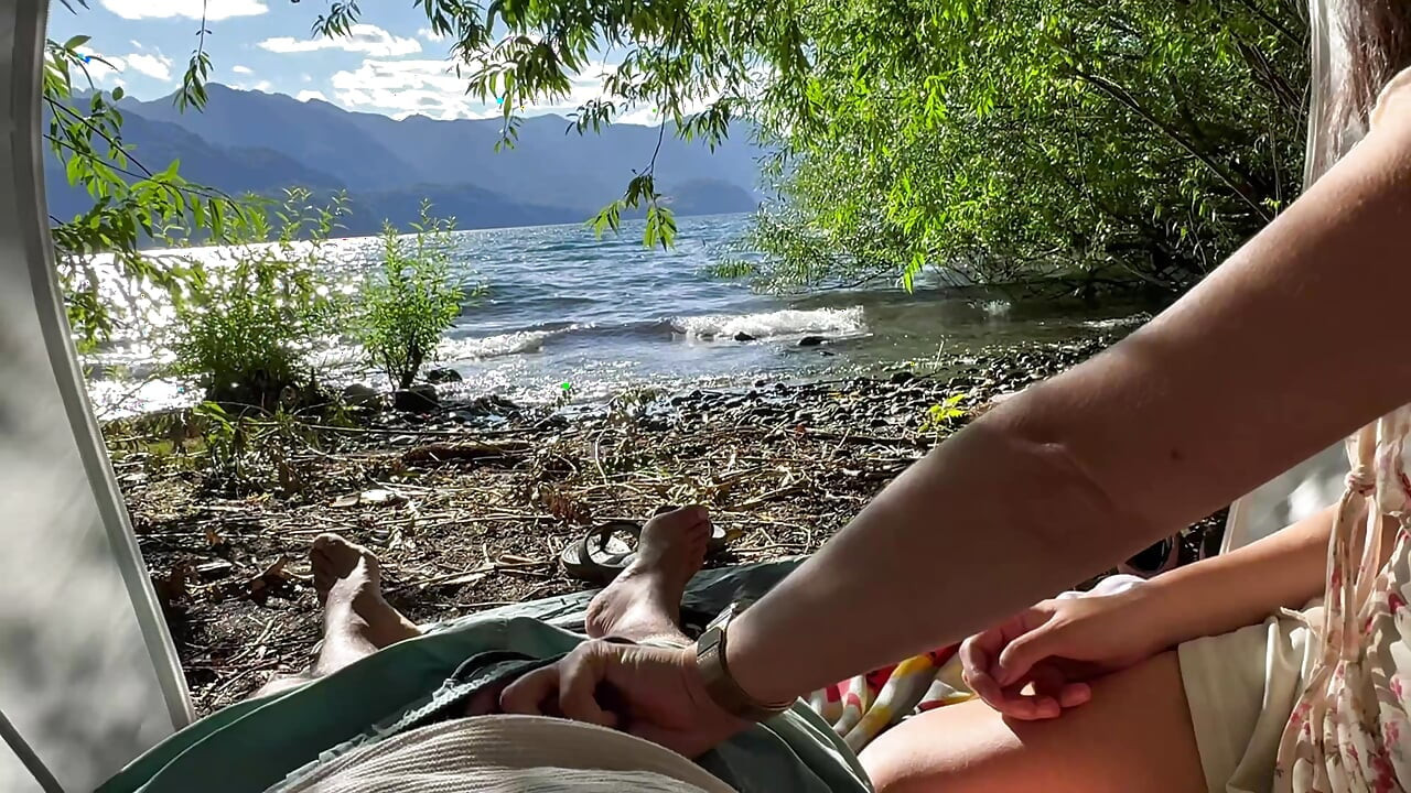 Lakefront afternoon, outdoor masturbations